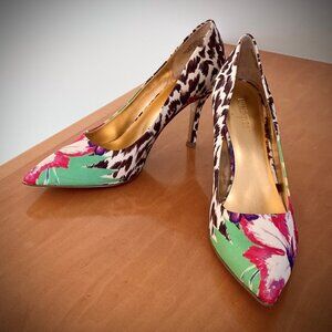 Nine West Flax Printed Fabric Pumps, 6.5M Like New!
